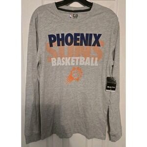 Ultra Game Phoenix Suns Adult Small Long Sleeve Graphic Logo Shirt Gray NBA NWT